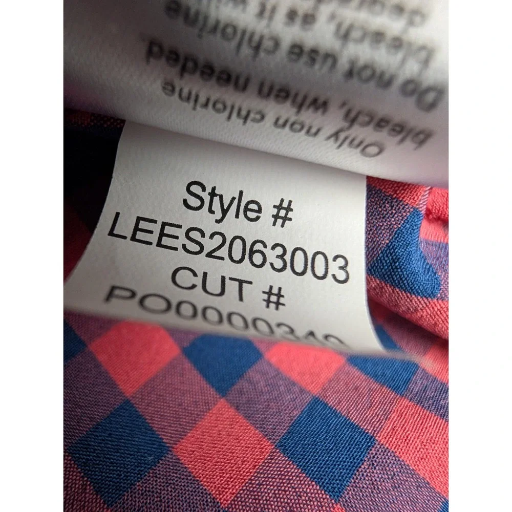 Mizzen + Main Men's Shirt M Trim Fit Red Blue‎ Check Performance Menswear - Picture 9 of 11